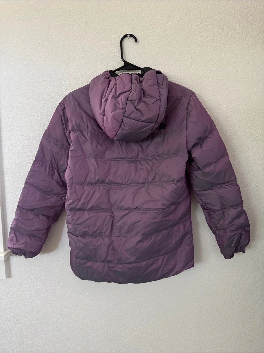 The north face iridescent down reversible puffer jacket